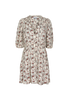 Ganni Flower Print Puff Sleeve Dress, front view