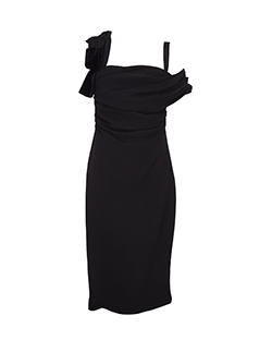 Giambattista Valli Dress, Crepe Silk, Velvet Bow, Black, UK 16