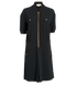 Gucci Front-Zip Dress, &pound;450, Clothing, Black, Acetate/Viscose, Front view