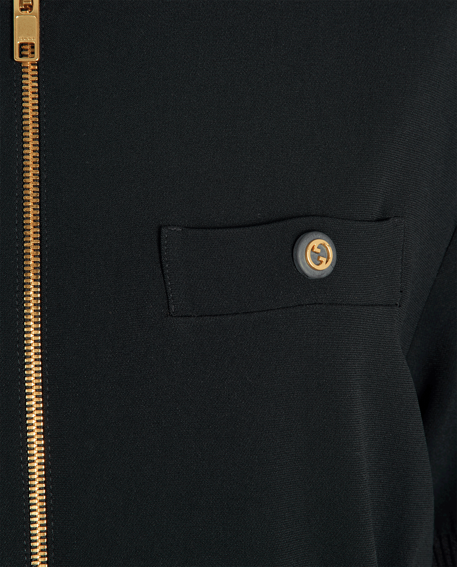 Gucci Front-Zip Dress, &pound;450, Clothing, Black, Acetate/Viscose, Other view