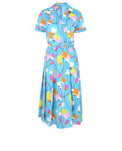 Gucci Tulip-Print Belted Dress, front view