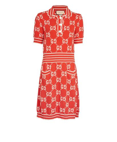 Gucci Knitted GG Collared Mini Dress, front view