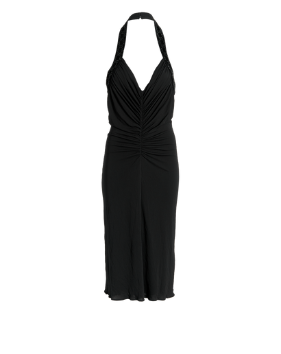 Gucci Embellished Halter Open Back Dress, front view