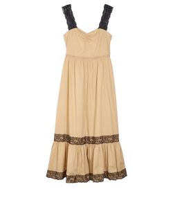 Gucci Lace Trimmed Dress, Cotton, Beige/Black, UK 10, 3*