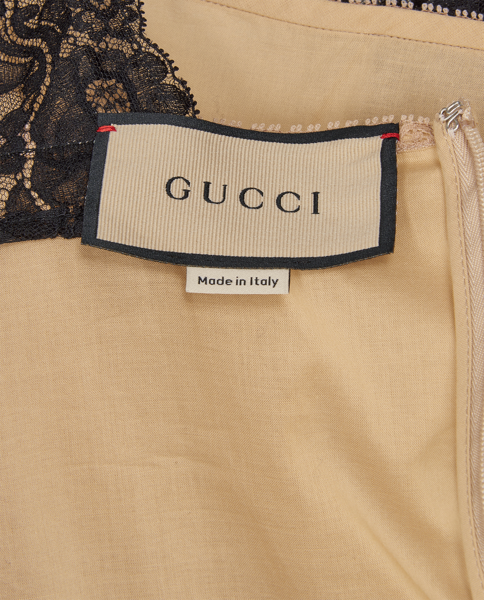 Gucci Lace Trimmed Dress, &pound;395, Clothing, Beige/Black, Cotton, Other view