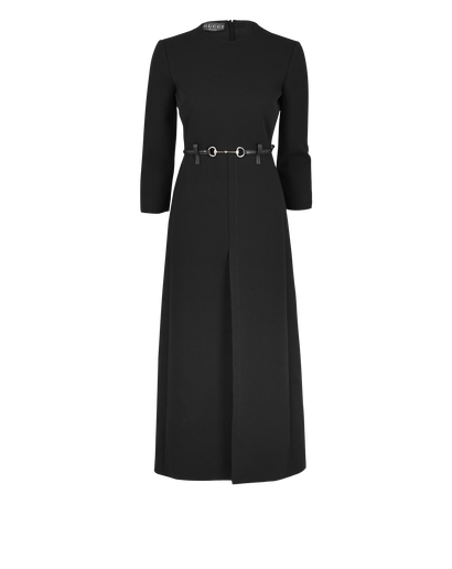 Gucci Horsebit Crepe Dress, &pound;450, Clothing, Black, Cotton, Front view