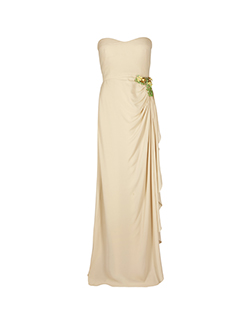 Gucci Embellished Strapless Dress, Silk, Nude, UK 14