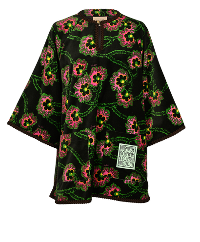 Gucci x Ken Scott Floral Dress, £450, Clothing, Green/Pink, Cotton, Front view