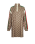 Gucci Interlocking G Dress, &pound;795, Clothing, Brown/Green/Red, Polyester (Polymer), Front view