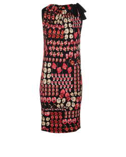 Gucci Vintage Floral Dress, Viscose, Blk/Multi, Sz XS, 2*
