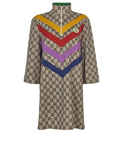 Gucci Chevron Striped GG Dress, Cotton, Multi, S