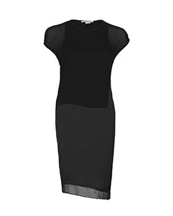 Helmut Lang Asymmetric Dress, Jersey Cotton/Silk, Black, UK S