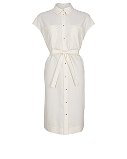 Hermes Cream Sleeveless Shirt Dress, Silk, Cream, UK10, 3*