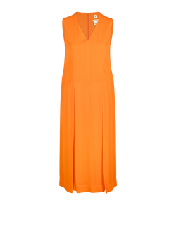 Hermes V-Neck Sleeveless Dress, Viscose/Silk, Orange, 3*