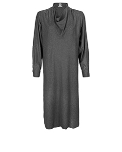 Hermes Cowl Neck Dress Shirt, Cashmere, Dark Grey, 12, 2*