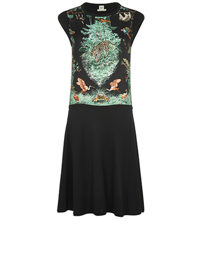 Hermes Equateur 70 Twill Panelled Dress, front view