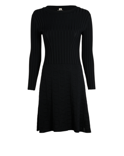 Hermes Long Sleeve Dress, &pound;375, Clothing, Black, Silk, Front view