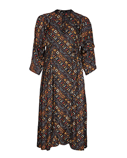 Isabel Marant Abstract Floral Dress, Silk, Black, 8