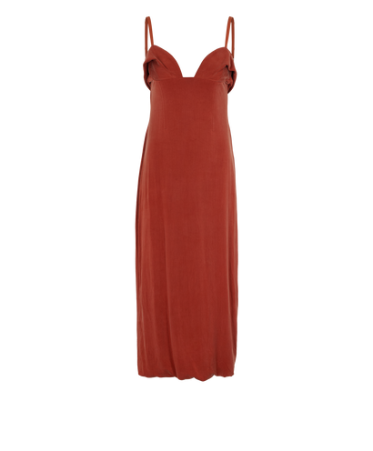 Jacquemus Le Raphia Midi Dress, &pound;80, Clothing, Orange, Silk, Front view