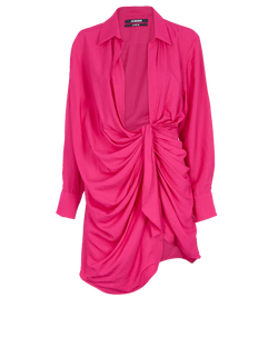 Jacquemus Le Papier Mini Dress, Viscose, Pink, UK12, 3*