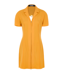 Jacquemus Zip Up Mini Dress, Wool, Orange, UK14, 3*