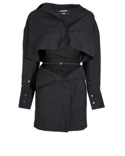 Jacquemus Terraio Dress, Cotton, Black, UK6, 3*