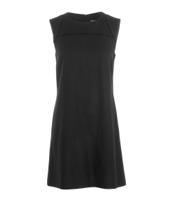 Joseph Contrasted Stitching Sleeveless Dress, Wool, Black, Sz M, 2*