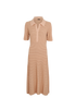 Joseph Striped Midi Dress, &pound;160, Clothing, Brown/Pink, Wool, Front view