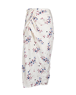 Kenzo Floral Strapless Dress, Viscose, Cream, UK 6