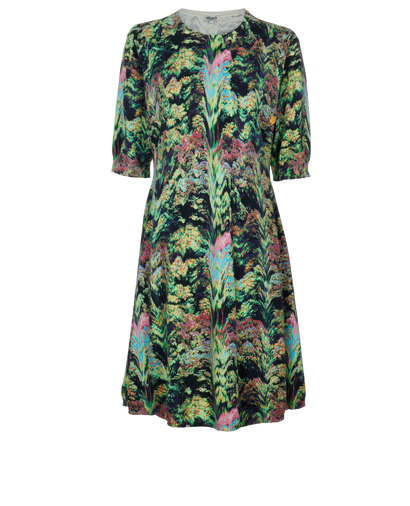 Kenzo Forest Print Dress, £150, Clothing, Green, Cotton, Front view