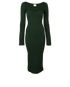 Khaite Ribbed Bodycon Dress, £320, Clothing, Green, Polyester (Polymer)/Viscose, Front view