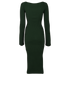 Khaite Ribbed Bodycon Dress, £320, Clothing, Green, Polyester (Polymer)/Viscose, Back view