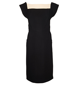 Roland Mouret Pencil Dress, Wool, Black/Cream, UK 20
