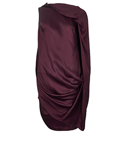 Lanvin Sleeveless Dress, Acetate, Burgundy, UK 6
