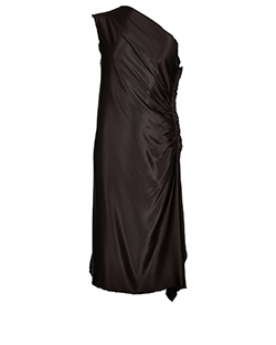 Lanvin Gathered Dress, Silk, Brown, 10