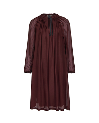 Lanvin Burgundy Silk Dress, front view