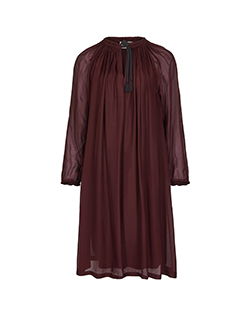 Lanvin Burgundy Silk Dress, Silk, Red, UK M