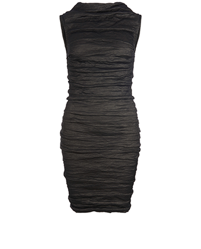 Lanvin Metallic Textured Ruched Dress, front view