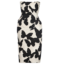 Lanvin Butterfly Print Dress, Polyester, Black, 8, 2*