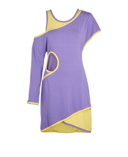 Loewe X Paula Ibiza Cut Out Dress, Viscose, Yellow/Purple, UK10, 3*