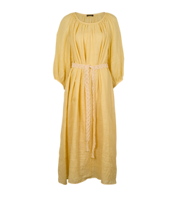 Loro Piana Medea Belted Dress, Cotton, Yellow, UK12, 3*