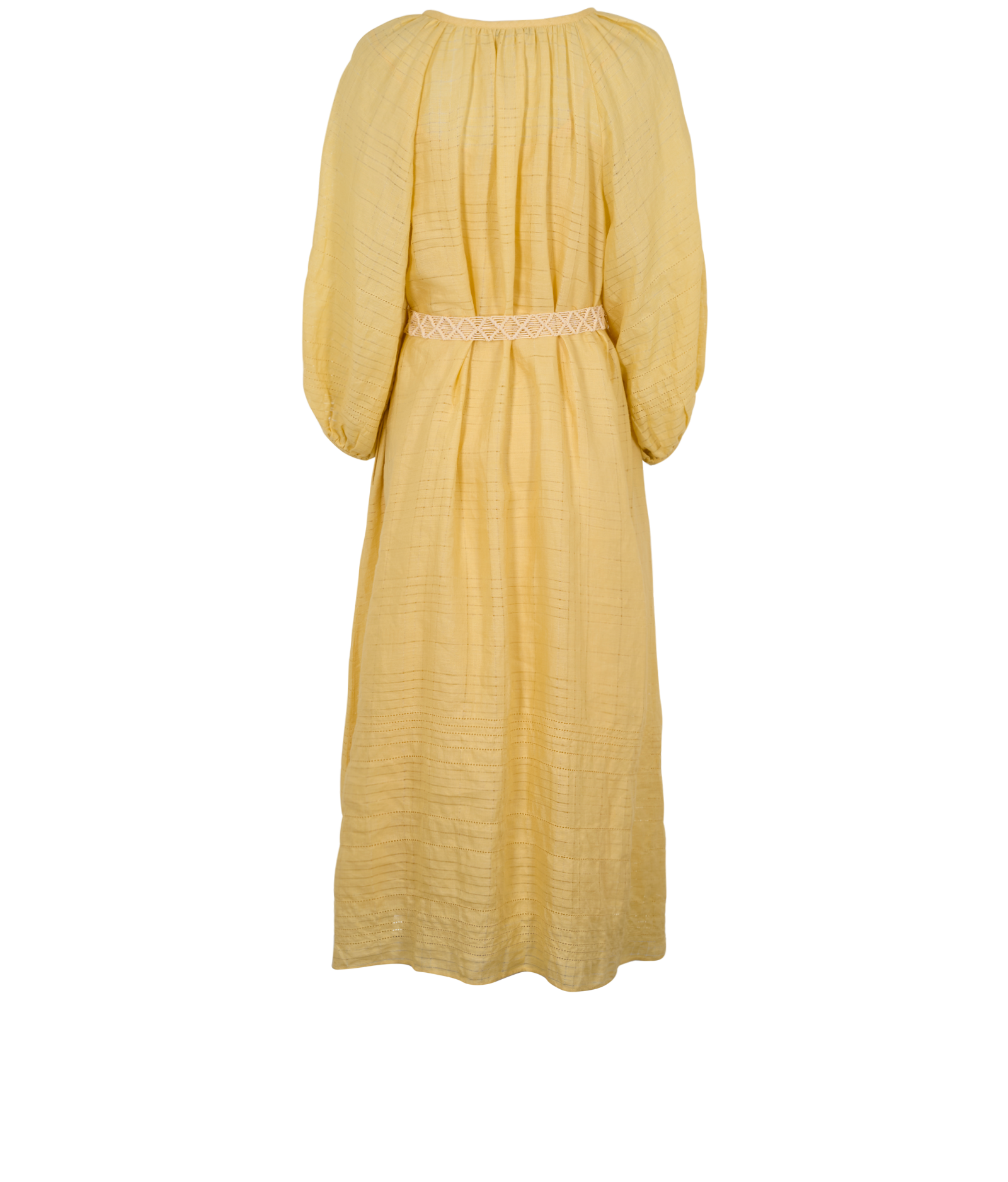 Loro Piana Medea Belted Dress, &pound;350, Clothing, Yellow, Cotton, Back view