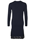 Louis Vuitton Long Sleeve Knit Dress, back view