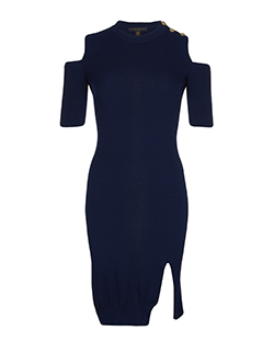Louis Vuitton Cold Shoulder Dress, Wool/Cashmere, Navy, UK XS