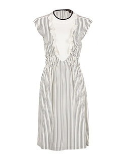 Louis Vuitton Midi Dress,Silk, Black/white, 34