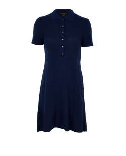 Louis Vuitton Knit Polo Dress, Cashmere, Navy, Sz L, 2*