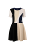Louis Vuitton Knit Skater Dress, &pound;350, Clothing, Beige/Black/Navy, Wool, Front view