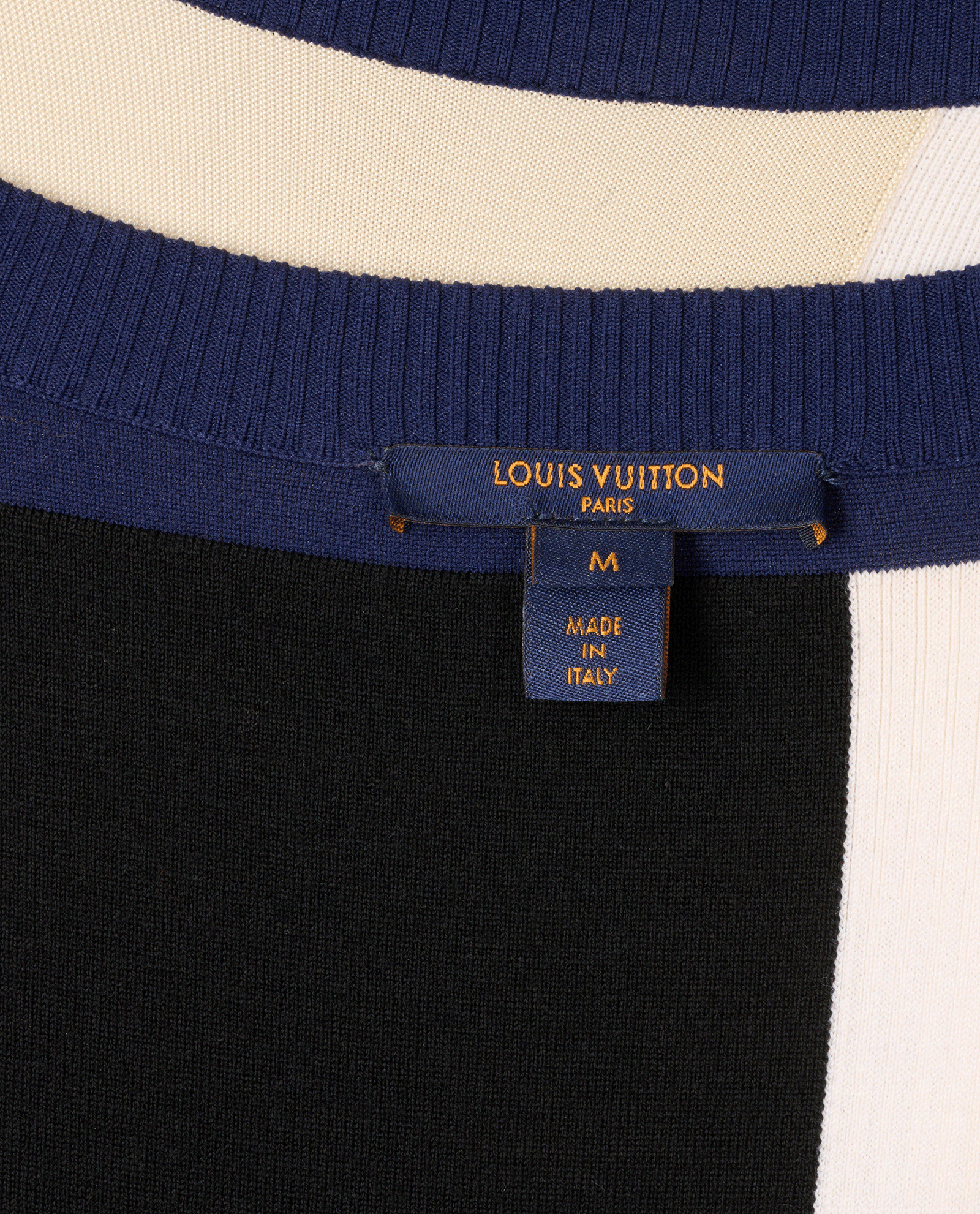 Louis Vuitton Knit Skater Dress, &pound;350, Clothing, Beige/Black/Navy, Wool, Other view