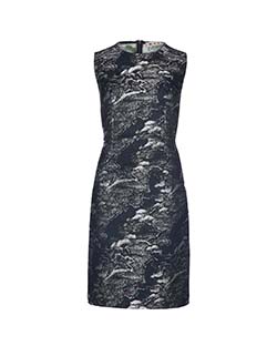 Marni High Neck Jacquard Dress, Polyester, Black, UK 12