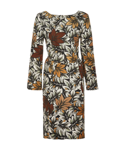Marni Printed Dress, polyester, brown/grey, 10, 3*
